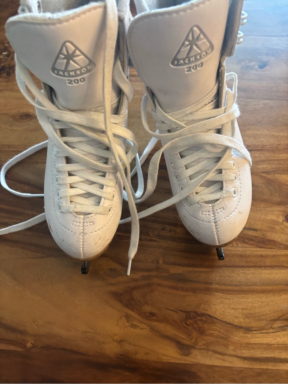 JACKSON White Girls Ice Skates with Logo